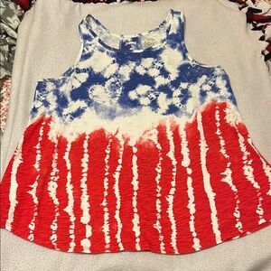 SO Blue and White Tie-Dye Tank Top